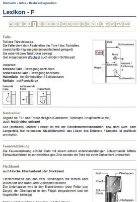 Baubeschlaglexikon Beispielseite